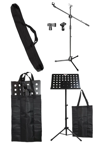 Lastvoice NT104-MS06 Nota Standı Sehpası + Mikrofon Sehpası Paketi (Taşıma Çantaları Hediye) ürün görseli 1