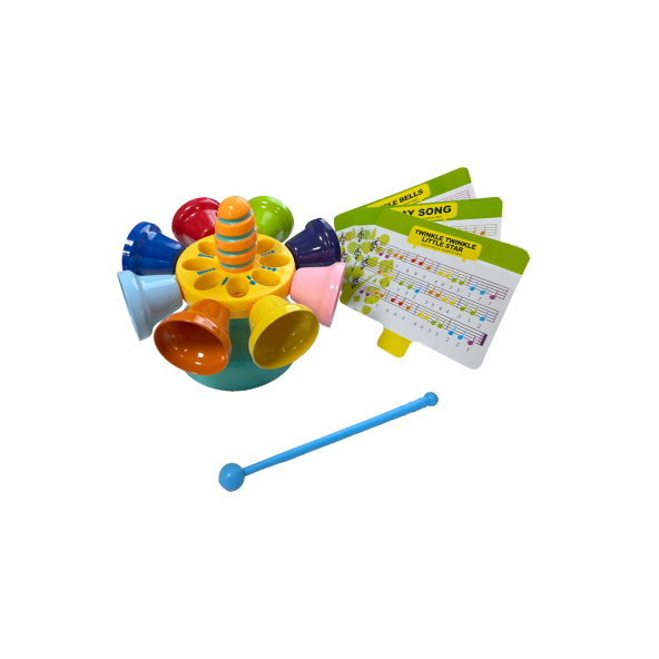 Midex HB-40 Çocuklar İçin Eğitici Oyuncak EL Zil Seti 8 Notalı EL Zili Notalarla Ana Okulu - 2