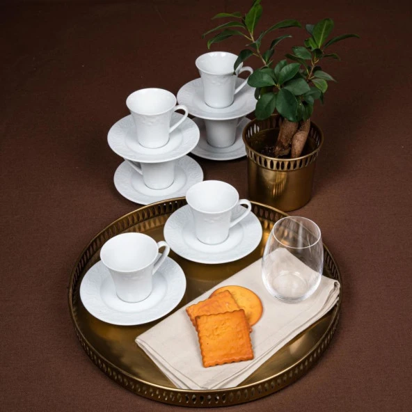 Güral Bahar Dalı 6 Lı Kahve Fincan Takımı