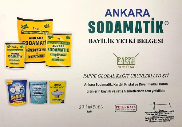 ANKARA SODAMATİK (500 Gr x 1 Adet) & KARTÜL TÜL BEYAZLATICI (500 Gr x 1 Adet)