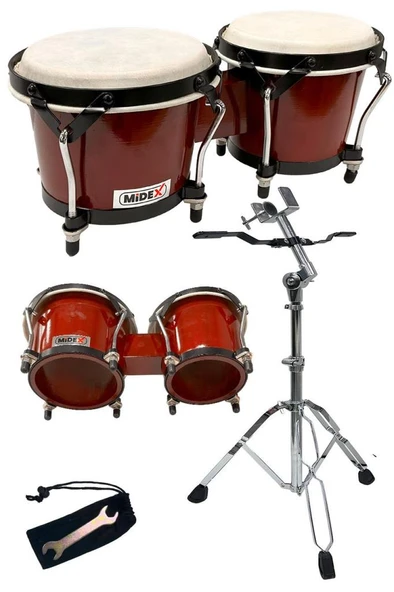 Midex BG-230ST Standlı Özel İşçilik Kırmızı Bongo Siam Meşesi Doğal Deri - Resim 3