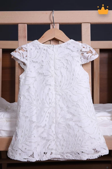 Babyhola Dantel Bebek Çocuk Bayramlık Elbisesi (Çiçekli Broş Değişebilmektedir) 229144 - 2