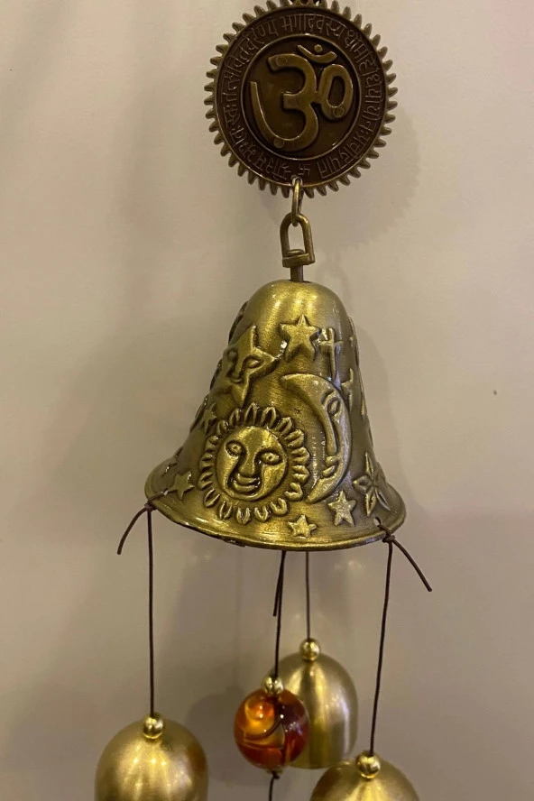 Feng Shui Deprem Zili Çanı Rüzgar Çanı Zili Kapı Çanı Mantra Ohm Om Yoga - Resim 2