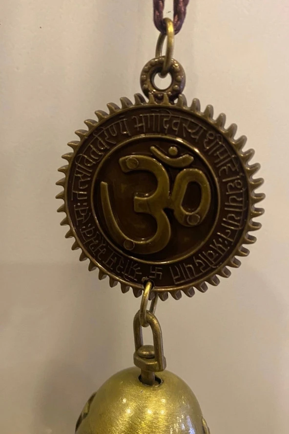 Feng Shui Deprem Zili Çanı Rüzgar Çanı Zili Kapı Çanı Mantra Ohm Om Yoga - Resim 3