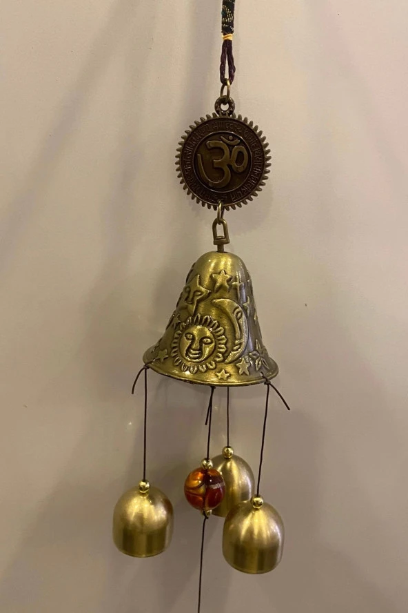 Feng Shui Deprem Zili Çanı Rüzgar Çanı Zili Kapı Çanı Mantra Ohm Om Yoga - Resim 5
