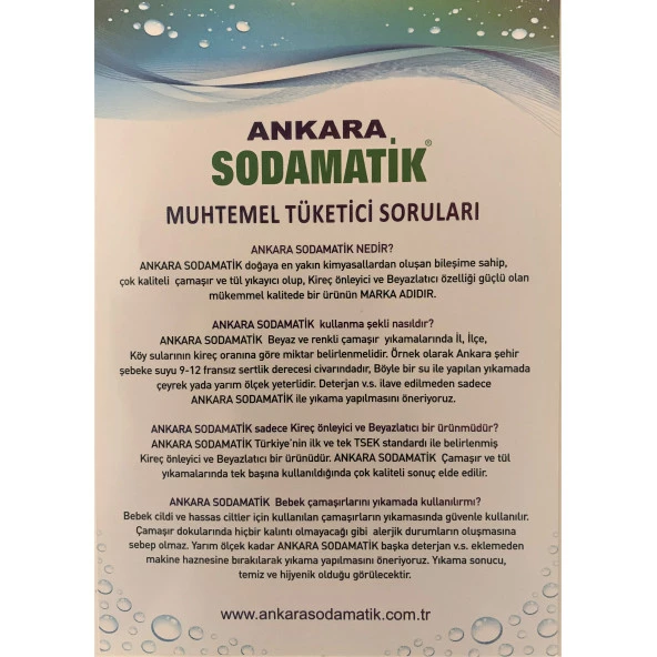 ANKARA SODAMATİK (1 Kg x 1 Adet)  & KARTÜL TÜL BEYAZLATICI (500 Gr x 1 Adet)