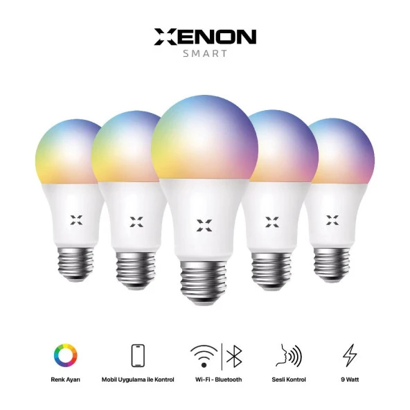 Xenon Smart Wi-Fi LED Akıllı RGB Ampul(5 adet)