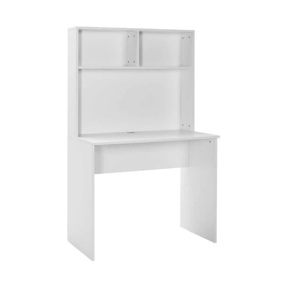 Adore Mobilya  White Raflı Çalışma Masası-Mat Beyaz 90x148x52 cm (GxYxD)