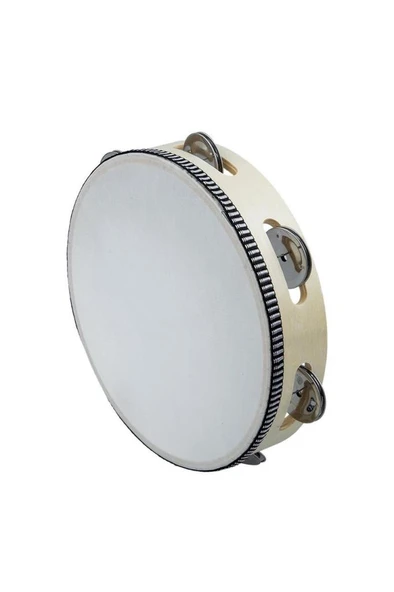 Midex Orf-TF-6A Örf Aletleri Ahşap Zilli Tef Gerçek Deri Vurmalı Çalgı 6 İnç (1 Adet) ürün görseli 1