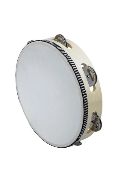 Midex Orf-TF-8A Örf Aletleri Ahşap Zilli Tef Gerçek Deri Vurmalı Çalgı 8 İnç (1 Adet) ürün görseli 1