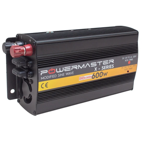 Powermaster Pwr600-24 Tek Dijital Ekran 24 Volt - 600 Watt Modıfıed Sınus Wave Inverter
