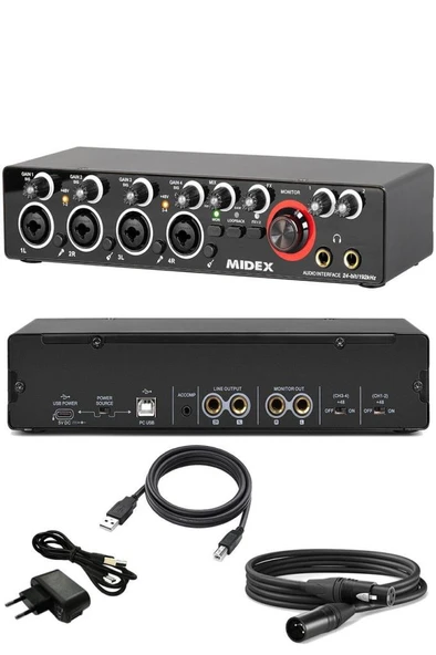 Midex GLX-4000 Profesyonel Usb Stüdyo Ses Kartı 4 Giriş 4 Çıkış (xlr Kablo Dahil) - 3