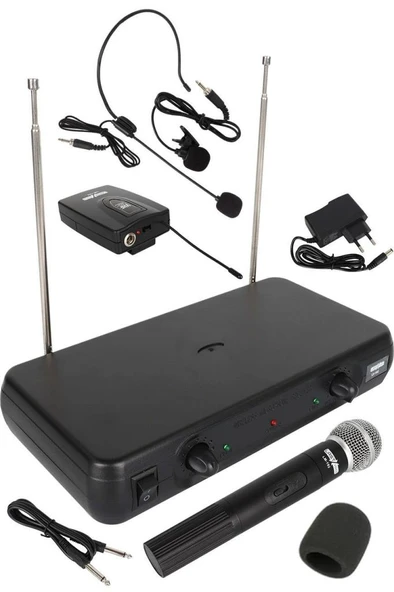 Lastvoice LM-102EY Çiftli EL Yaka Headset VHF Telsiz Kablosuz Mikrofon - Resim 2