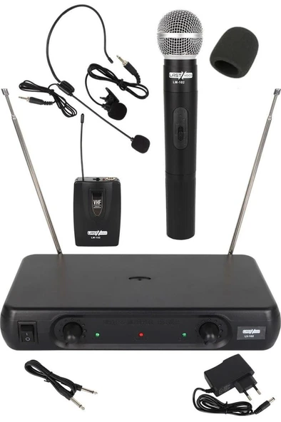 Lastvoice LM-102EY Çiftli EL Yaka Headset VHF Telsiz Kablosuz Mikrofon ürün görseli