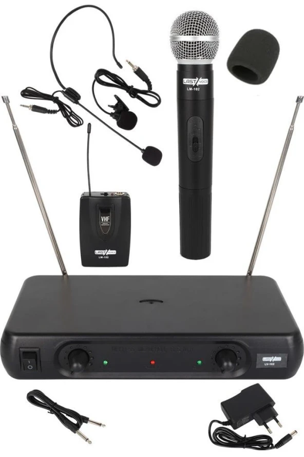 Lastvoice LM-102EY Çiftli EL Yaka Headset VHF Telsiz Kablosuz Mikrofon