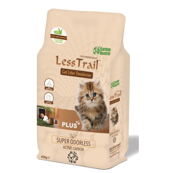 Less TrailLESS TRAİL KEDİ KUMU KOKU GİDERİCİ ACTİVE KARBON 420Gr +ALOEVERA KOKULU