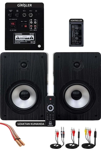 Maxword RM-500 Aktif Stüdyo Referans Monitörü 5 İNÇ ÇİFT Bluetooth USB 180 Watt ürün görseli
