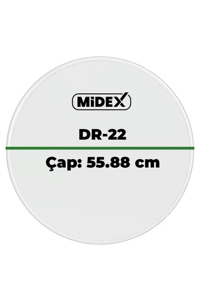 Midex DR-22R Şeffaf Renk 22 İnç Kick Bas Bateri Davul Derisi Drumhead 22'' inch (55.88 cm) - Resim 3