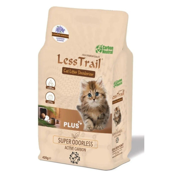 Less TrailLESS TRAİL KEDİ KUMU KOKU GİDERİCİ ACTİVE KARBON 420Gr +LAVANTA KOKULU