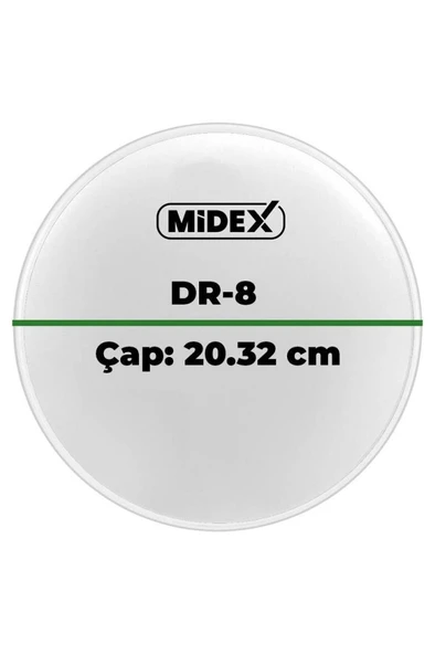 Midex DR-8WH Beyaz Renk 8 İnç Bateri Davul Tom Derisi Drumhead 8'' inch (20.32 cm) - Resim 3
