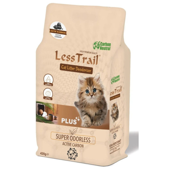 Less TrailLESS TRAİL KEDİ KUMU KOKU GİDERİCİ ACTİVE KARBON 420Gr +NATURAL KARBON
