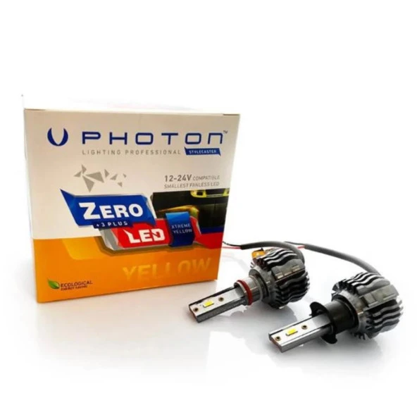 PHOTON ZERO H7 12V XTREME YELLOW +3 PLUS FANSIZ LED 12V-24V ZR3723 XY ürün görseli 1