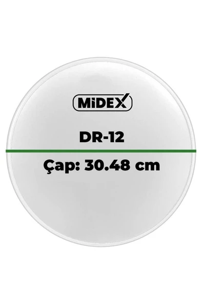 Midex DR-12WH Beyaz Renk 12 İnç Alto Bateri Davul Derisi Drumhead 12'' inch (30.48 cm) - Resim 3