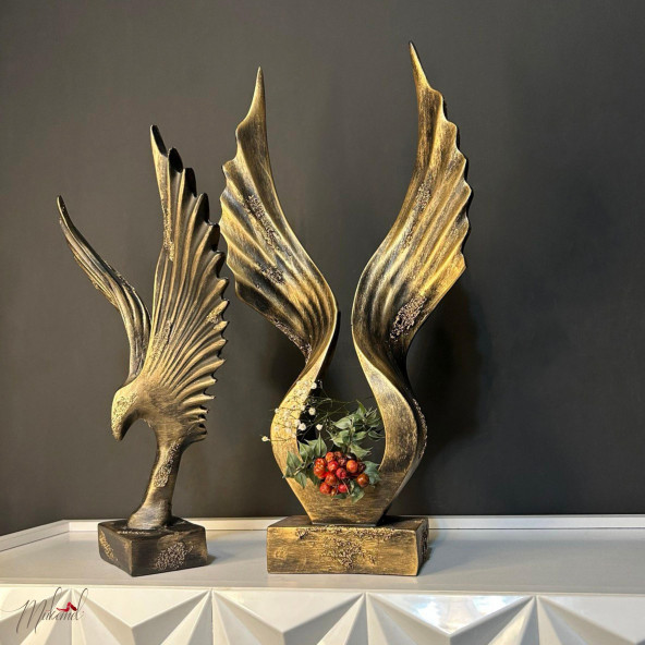 Anka Kuşu Heykeli Figür Dekoratif Obje Ve Biblo Masa Dekorasyon Salon Ofis Aksesuarları - Resim 3