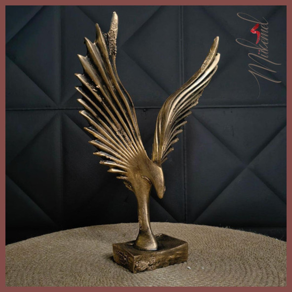 Anka Kuşu Heykeli Figür Dekoratif Obje Ve Biblo Masa Dekorasyon Salon Ofis Aksesuarları - Resim 6