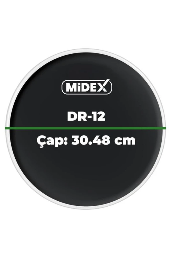 Midex DR-12BK Siyah Renk 12 İnç Alto Bateri Davul Derisi Drumhead 12 inch (30.48 cm)
