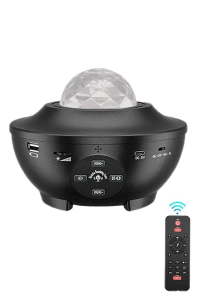 Quenlite OC-12 Bluetooth'lu LED Gökyüzü Işıkları Bulutsu Okyanus Dalgası Projektörü Eğlence Disko Parti - Resim 4