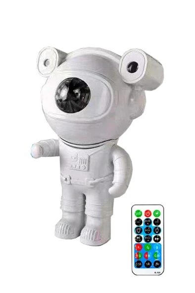 Quenlite OC-08 Ay Yıldız Projektör Astronot Işıklı Galaksi Efektli Eğlence Işık Gece Lambası Disko Parti - Resim 3