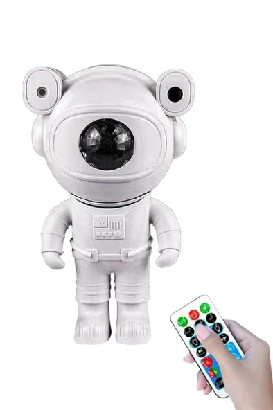 Quenlite OC-08 Ay Yıldız Projektör Astronot Işıklı Galaksi Efektli Eğlence Işık Gece Lambası Disko Parti - Resim 4