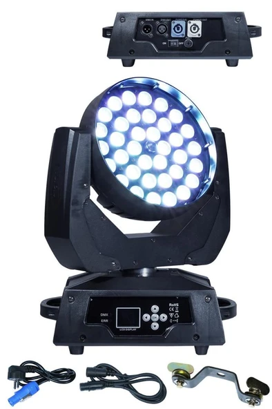 Quenlite ZL-1036 Zoom Wash 36x10W Moving Head Boyama Sahne Işık 16 Kanal DMX Kontrol - Resim 3