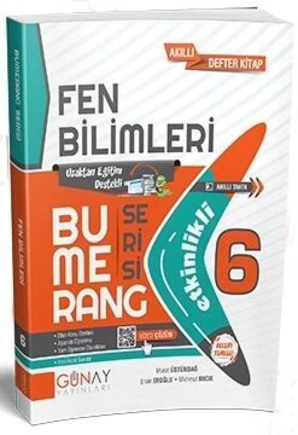 Günay Yayınları 6. Sınıf Fen Bilimleri Etkinlikli Bumerang Serisi Akıllı Defter