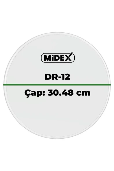 Midex DR-12R Şeffaf Renk 12 İnç Alto Bateri Davul Derisi Drumhead 12'' inch (30.48 cm) - Resim 3