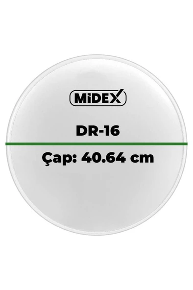 Midex DR-16WH Beyaz Renk 16 İnç Tom Bateri Davul Derisi Drumhead 16'' inch (40.64 cm) - Resim 3