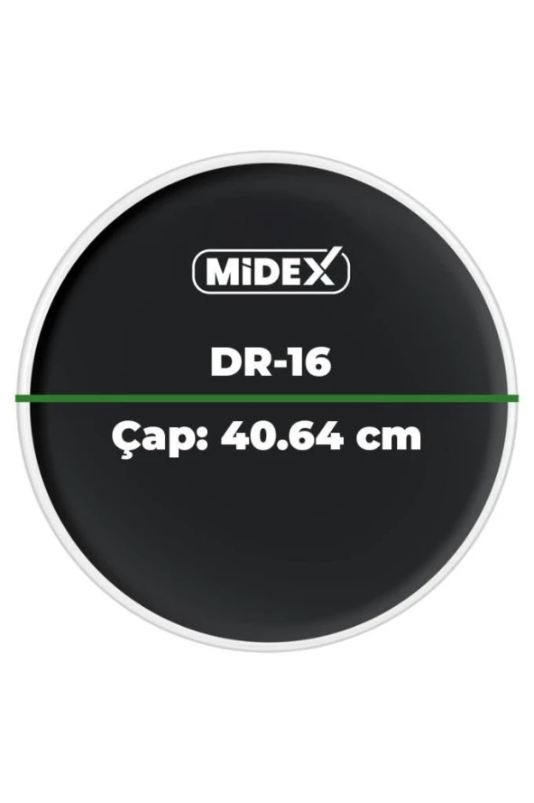 Midex DR-16BK Siyah Renk 16 İnç Tom Bateri Davul Derisi Drumhead 16 inch (40.64 cm)