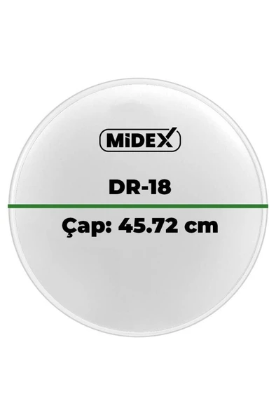Midex DR-18WH Beyaz Renk 18 İnç Bas Kick Bateri Davul Derisi Drumhead 18'' inch (45.72 cm) - Resim 3