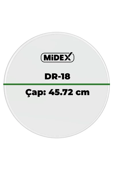 Midex DR-18R Şeffaf Renk 18 İnç Bas Kick Bateri Davul Derisi Drumhead 18 inch (45.72 cm) - 3