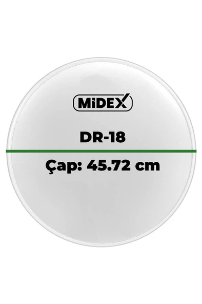 Midex DR-18WH Beyaz Renk 18 İnç Bas Kick Bateri Davul Derisi Drumhead 18 inch (45.72 cm) - 3