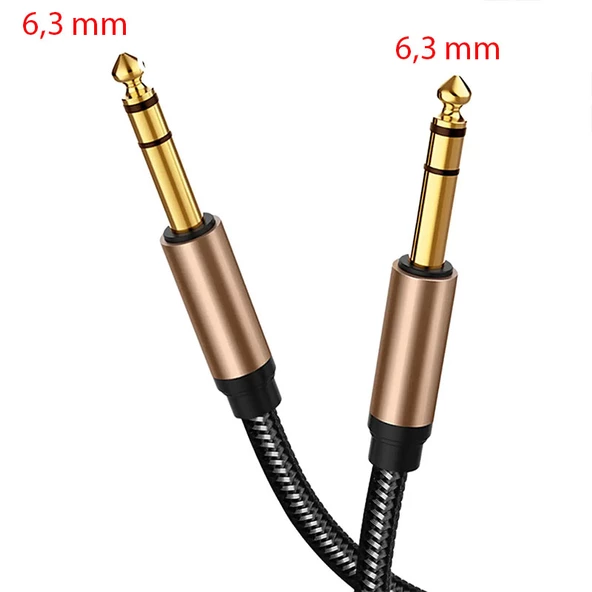 Gitar kablosu 6.3mm stereo enstrüman kablosu stüdyo monitör için 10m - Resim 3