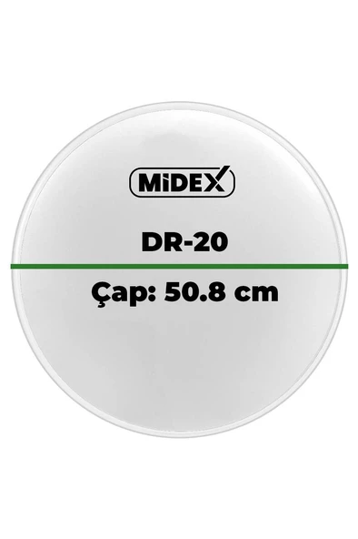 Midex DR-20WH Beyaz Renk 20 İnç Kick Bateri Davul Derisi Drumhead 20 inch (50.80 cm) - 3