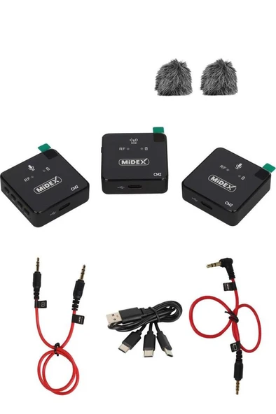 Midex CM2 Kablosuz Wireless İkili Kamera Mikrofon (Telefon Bilgisayar Mixer Ses Kartı Kamera) ürün görseli 1