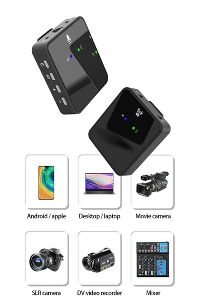 Midex CM2 Kablosuz Wireless İkili Kamera Mikrofon (Telefon Bilgisayar Mixer Ses Kartı Kamera) - Resim 6