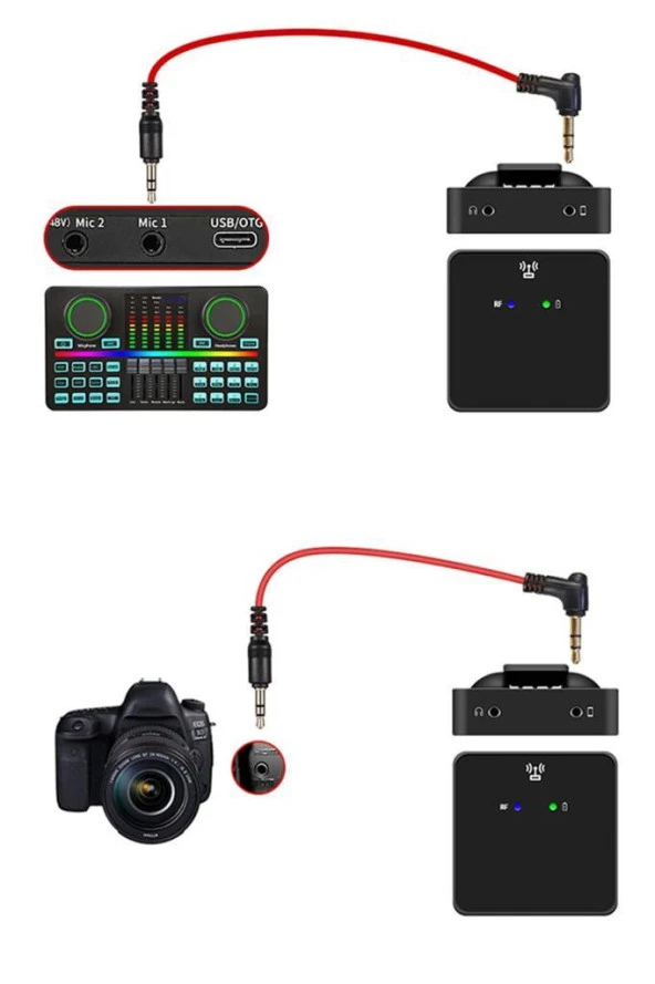 Midex CM2 Kablosuz Wireless İkili Kamera Mikrofon (Telefon Bilgisayar Mixer Ses Kartı Kamera) - 5