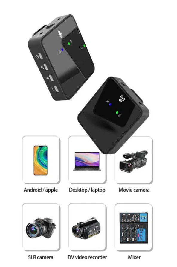 Midex CM2 Kablosuz Wireless İkili Kamera Mikrofon (Telefon Bilgisayar Mixer Ses Kartı Kamera) - 6