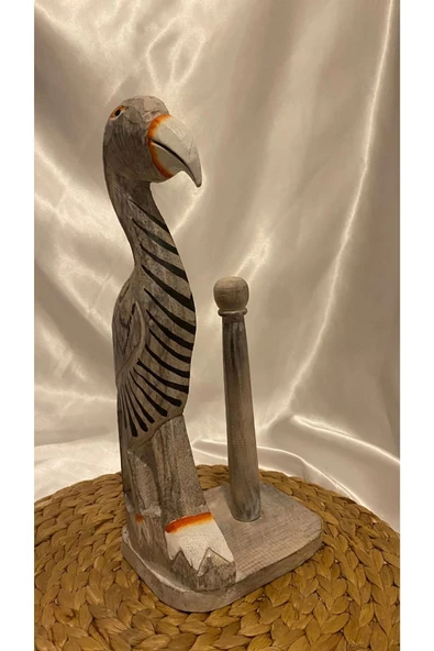 Peçetelik Kağıt Havluluk Filamingo Kuş Figürlü Açık Gri - Resim 3