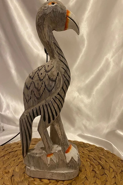 Peçetelik Kağıt Havluluk Filamingo Kuş Figürlü Açık Gri - Resim 4