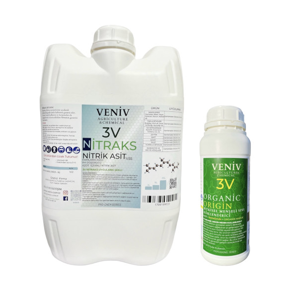 Veniv 3V Nitraks - %55'LİK Nitrik Asit 20L -  3V Organic Origin 1L